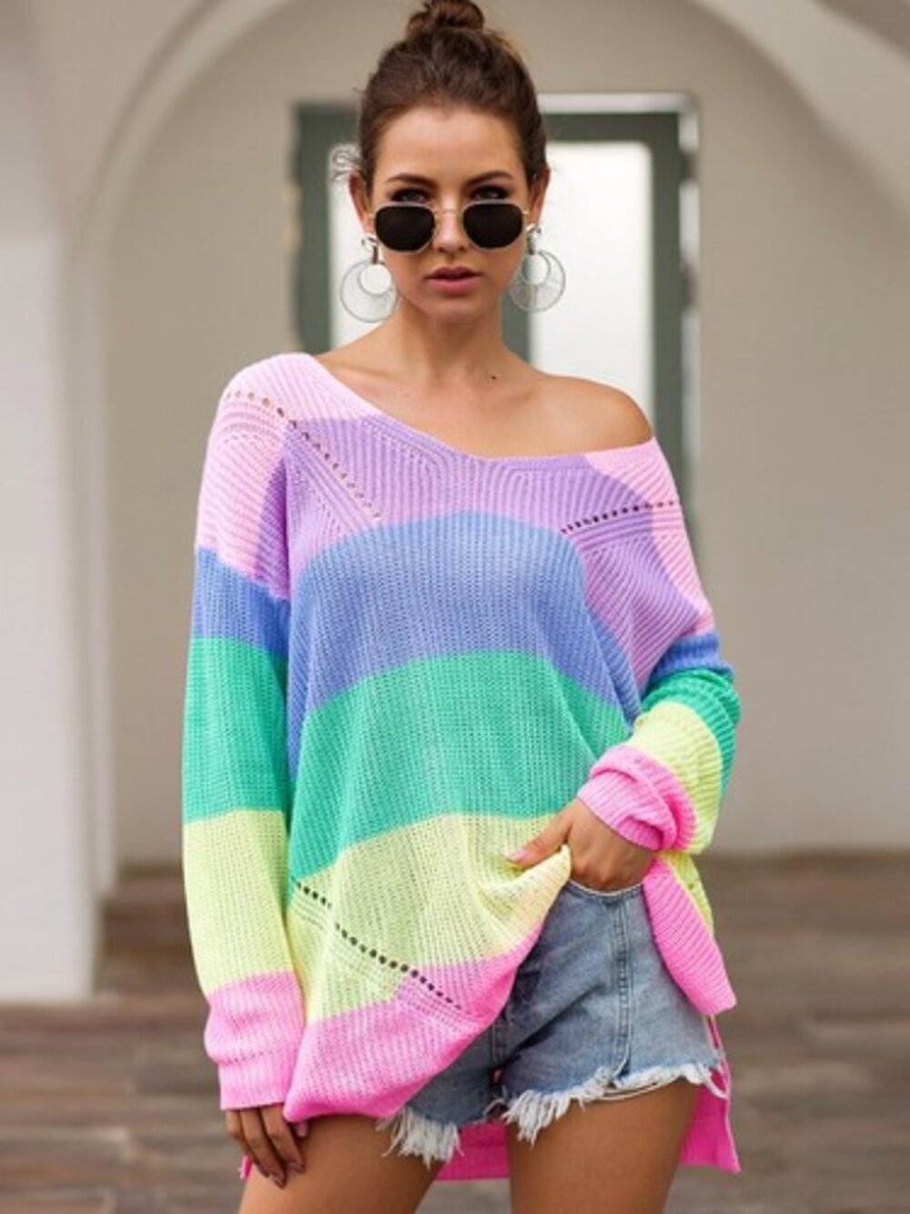 Multicolored like a rainbow: sweater. NWOT.
